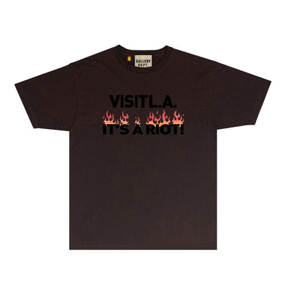 Gallery Dept T Shirt Retro Printed Loose Short-Sleeved Shirt