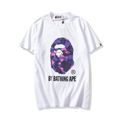 Bathing Ape T-Shirt Colorful Avatar Print Male and Female Couples Wear Youth Casual Top