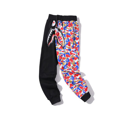 Bathing Ape Pant Shark Head Two Colors Camouflage Casual Trousers Men and Women Couple Print Sweatpants