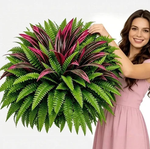 🔥 🌱 UV-Resistant Lifelike Artificial Boston Fern🌱