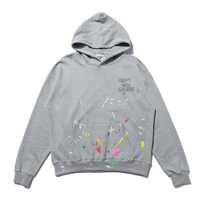 Gallery Dept Hoodie Paint-Splashing Style Graffiti Painted Sweater