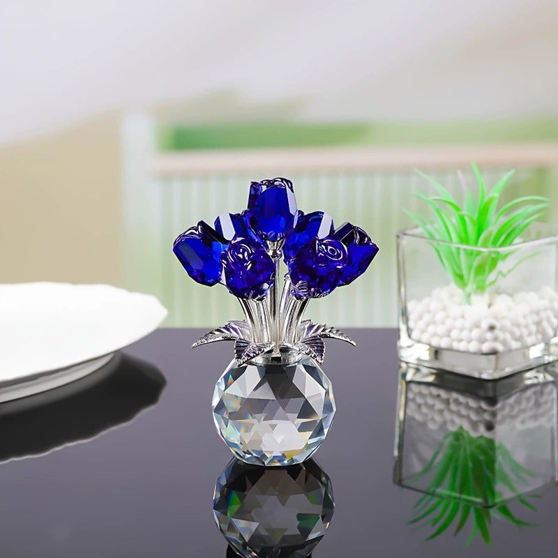 Exquisite Crystal Rose Ornament