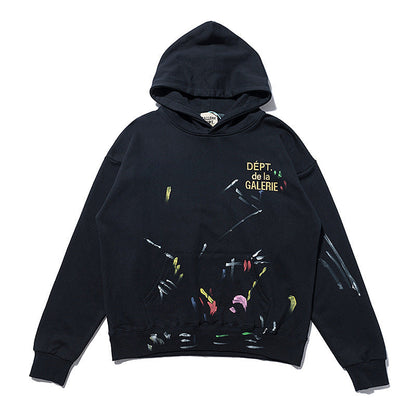 Gallery Dept Hoodie Paint-Splashing Style Graffiti Painted Sweater