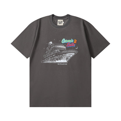 Gallery Dept T Shirts Los Angeles Street Summer Retro Short Sleeve T-shirt Allery Dept Men and Women