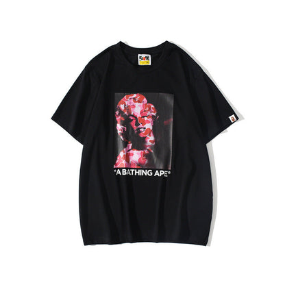 Bathing Ape T-Shirt Teen Casual Camouflage Light and Shadow T-shirt Short Sleeve