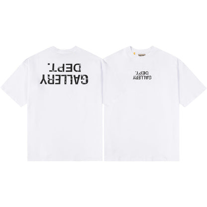 Gallery Dept T-Shirt Hand Painted Ink Splashing Alphabet Washed Retro Short Sleeve T-Shirt