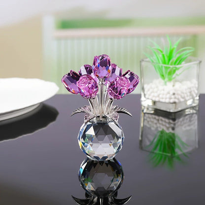 Exquisite Crystal Rose Ornament