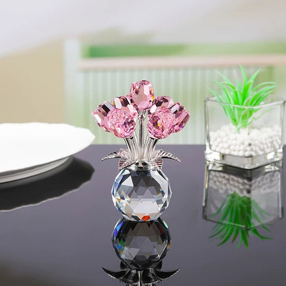 Exquisite Crystal Rose Ornament
