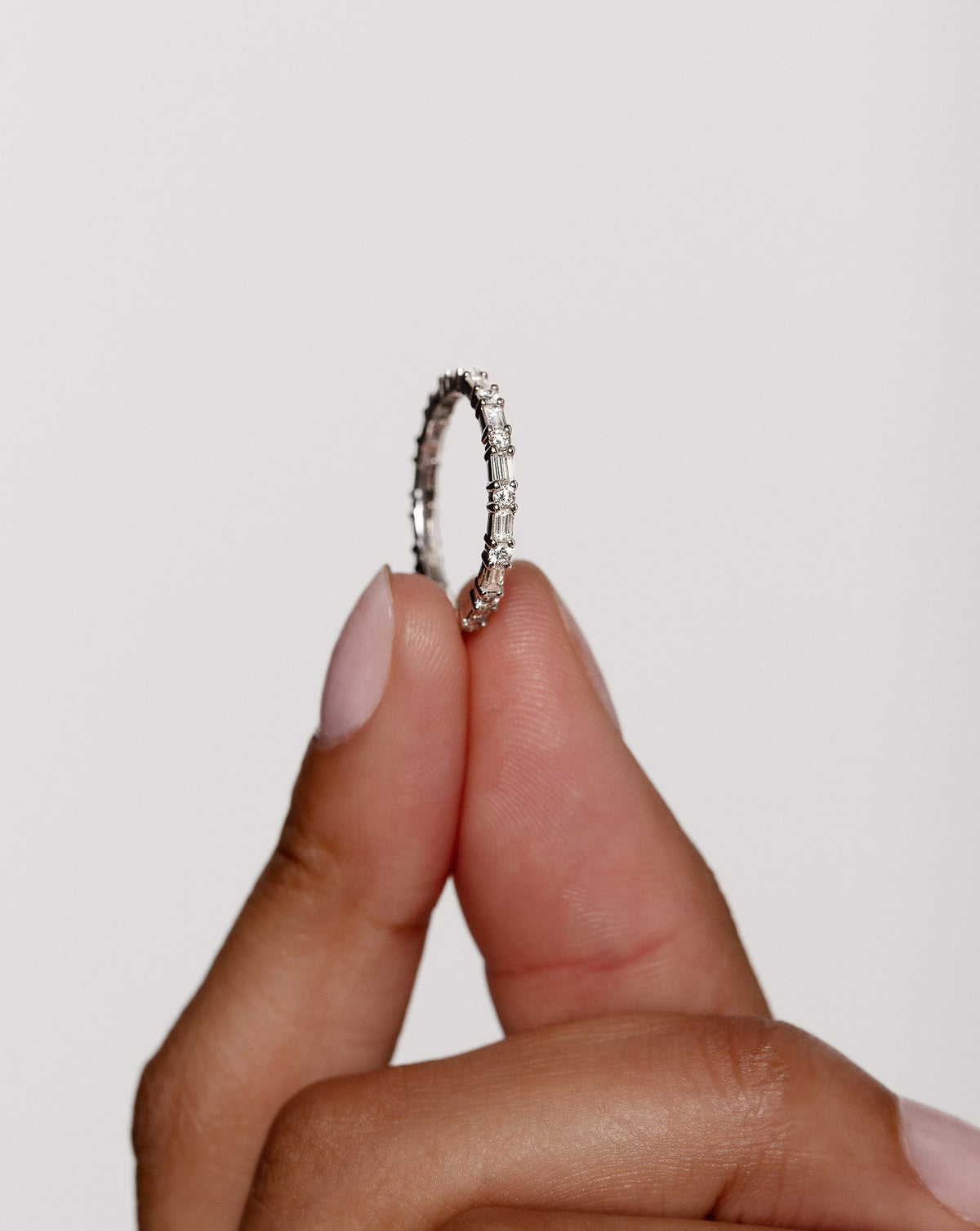 Baguette + Round Eternity Band
