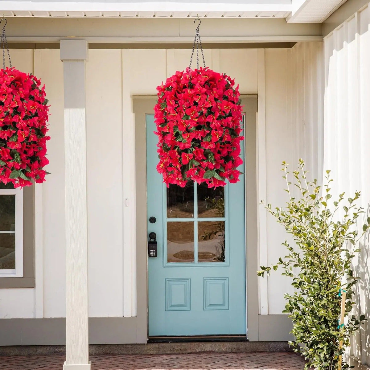 Artificial Bougainvillea Hanging Basket with Trailing Flowers