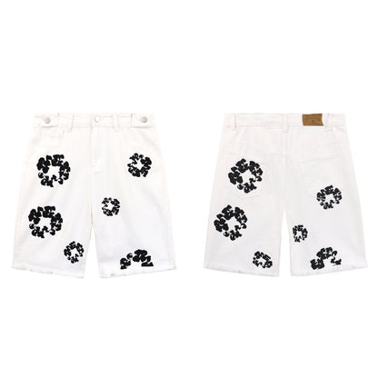 Denim Tears Shorts Summer Men's and Women's Loose Casual Denim Shorts