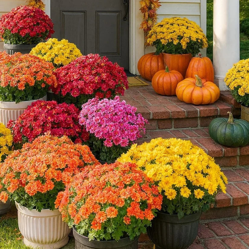 💥Artificial Outdoor Sunset Mums Flowers - UVresistant, Waterproof, Windproof🌼