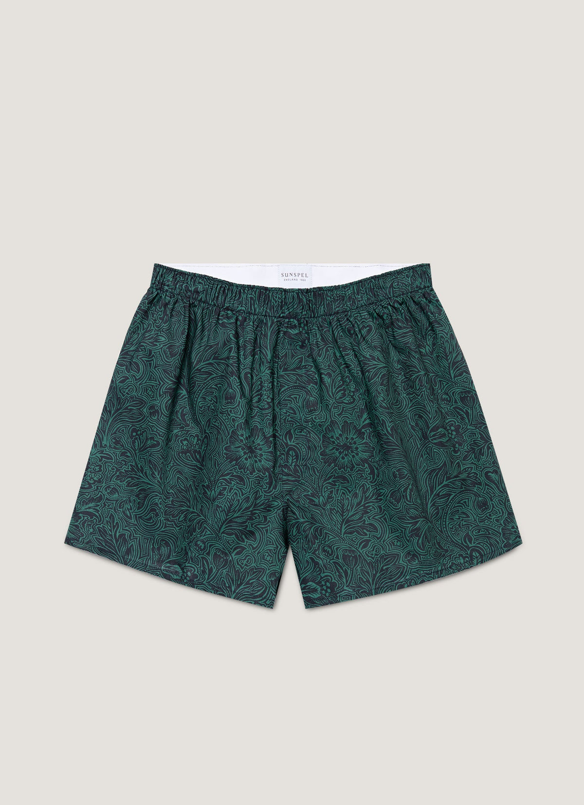 Mens Classic Boxer Shorts In Liberty Fabric In Steel Green Bloom Mbox4701L Gnje