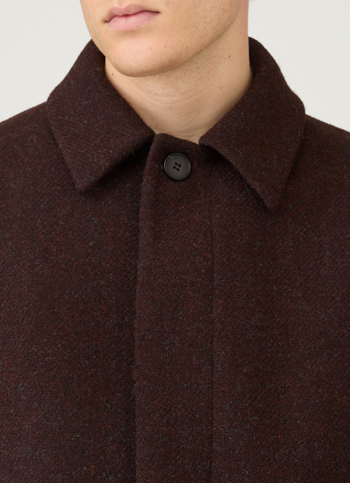 Mens Harris Tweed Car Coat In Truffle Mcoa7333 Brgd