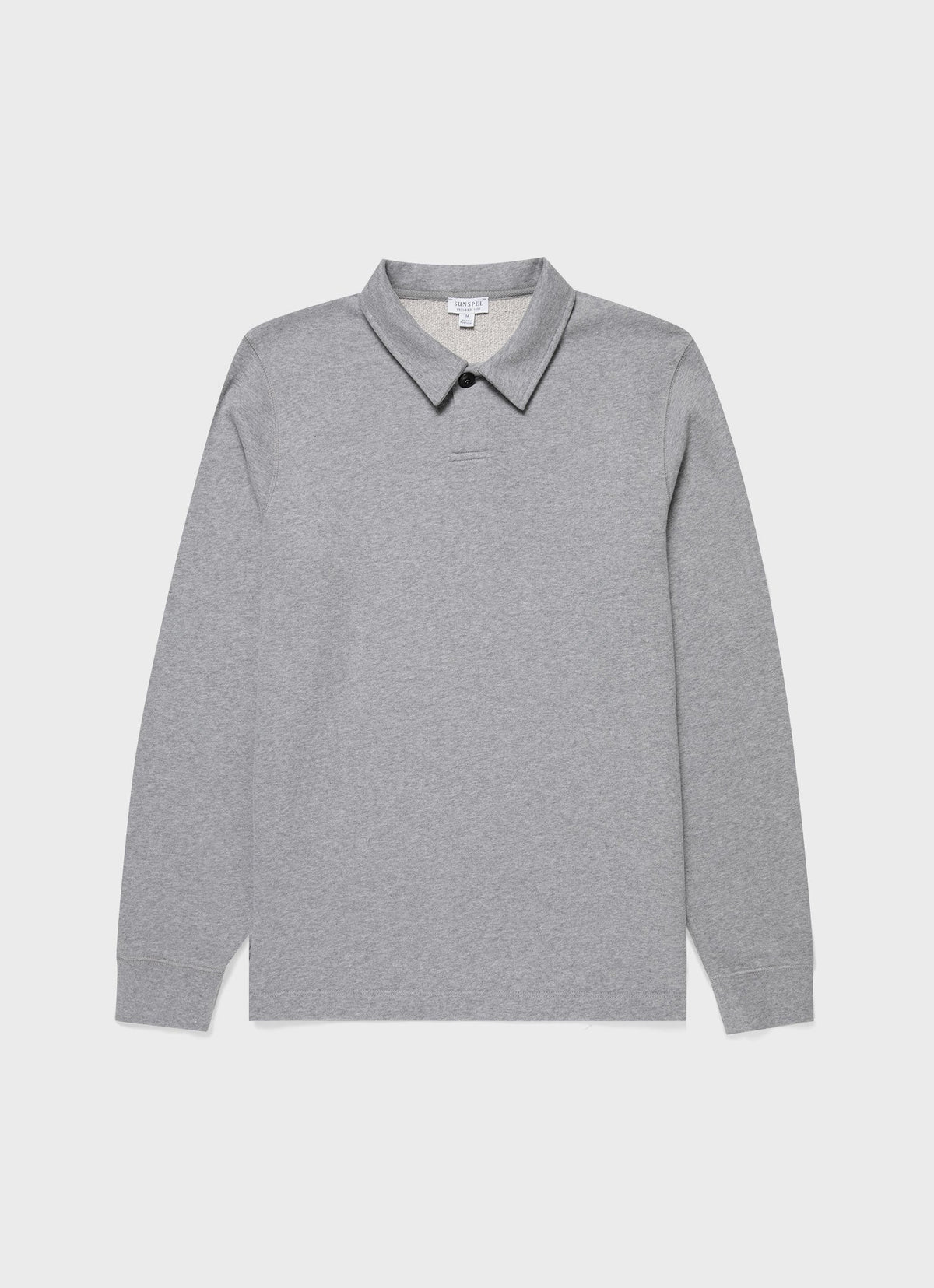 Mens Loopback Polo Sweatshirt In Grey Melange Mpol1587 Gyaa
