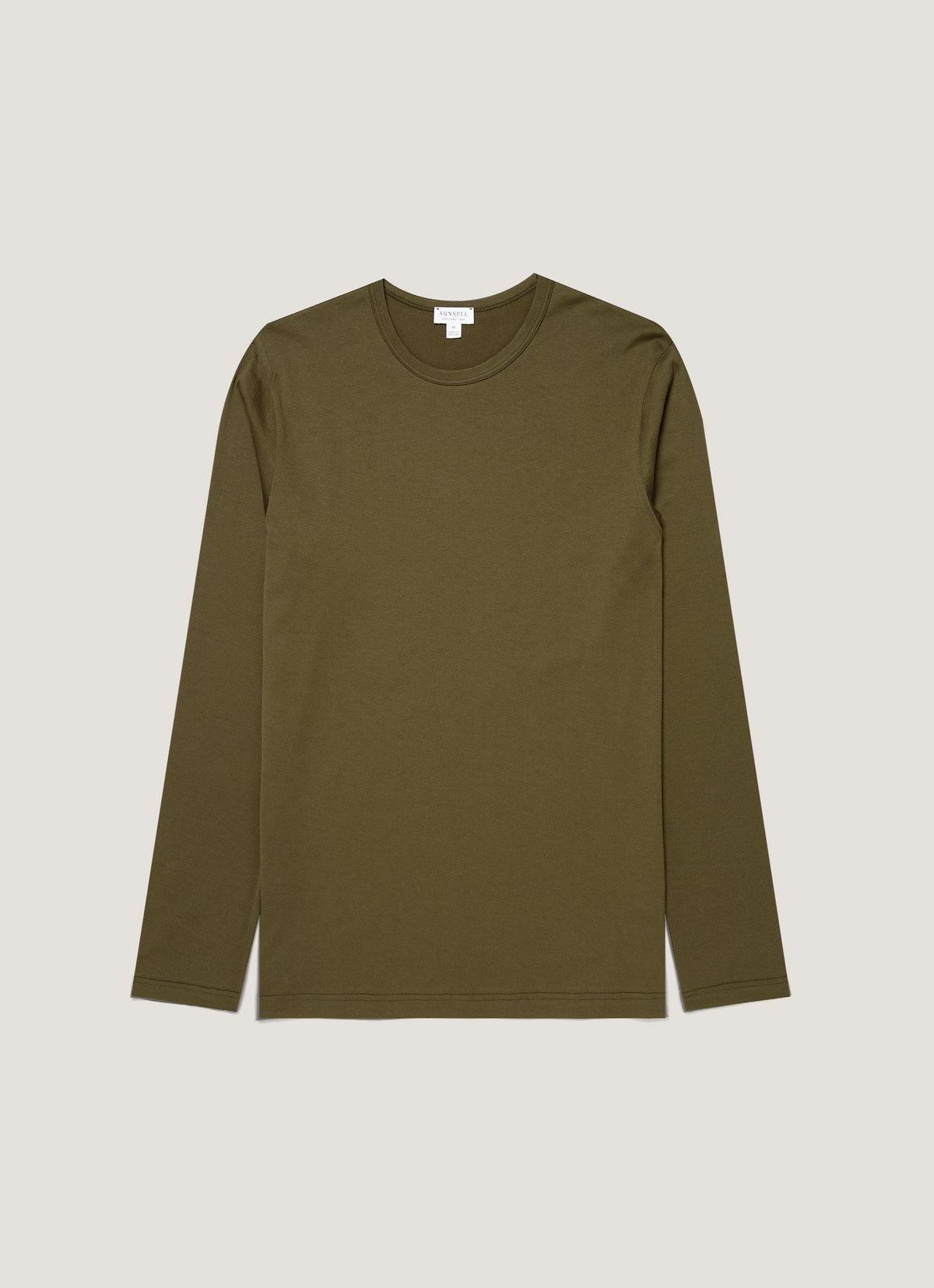 Mens Long Sleeve Classic Tshirt In Deep Olive Mtsh0003 Gniz