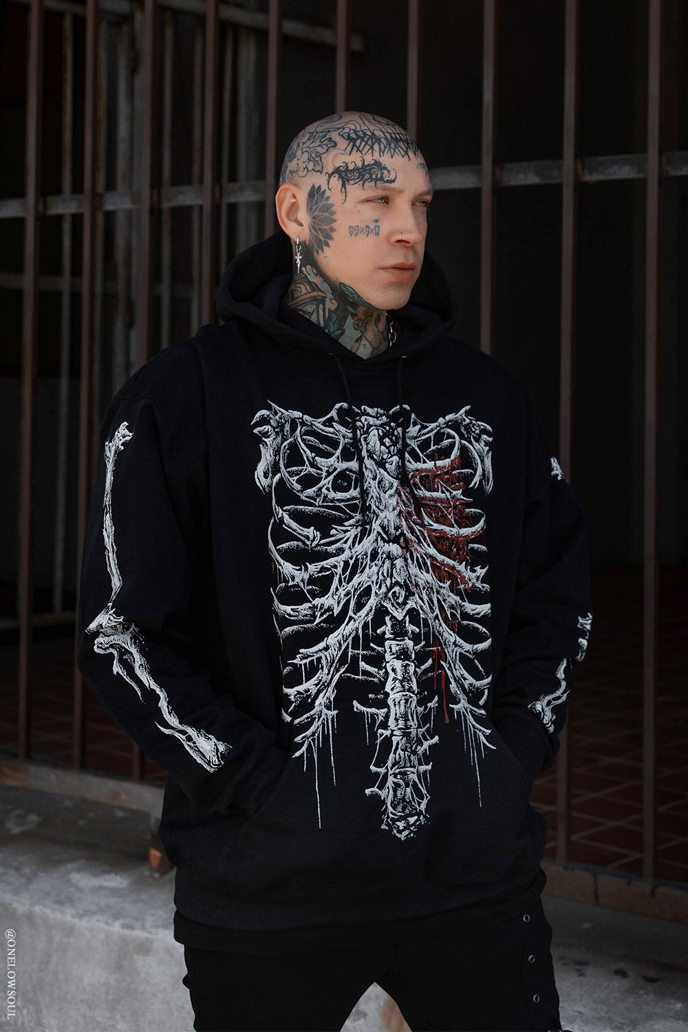 Bleeding Heart Skeleton Hoodie